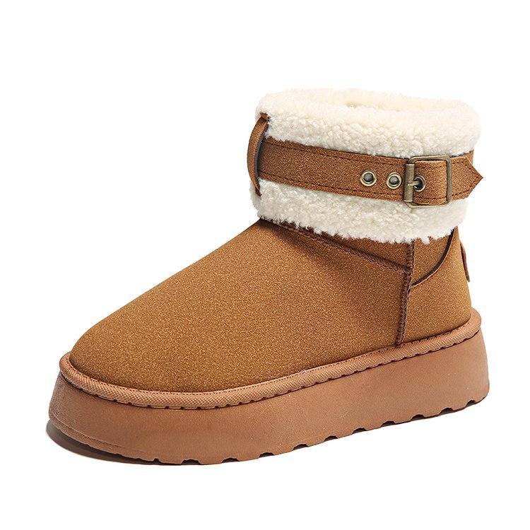 Women's Plush Thick Korean Version Bottom Warm Non Slip Snow Boots