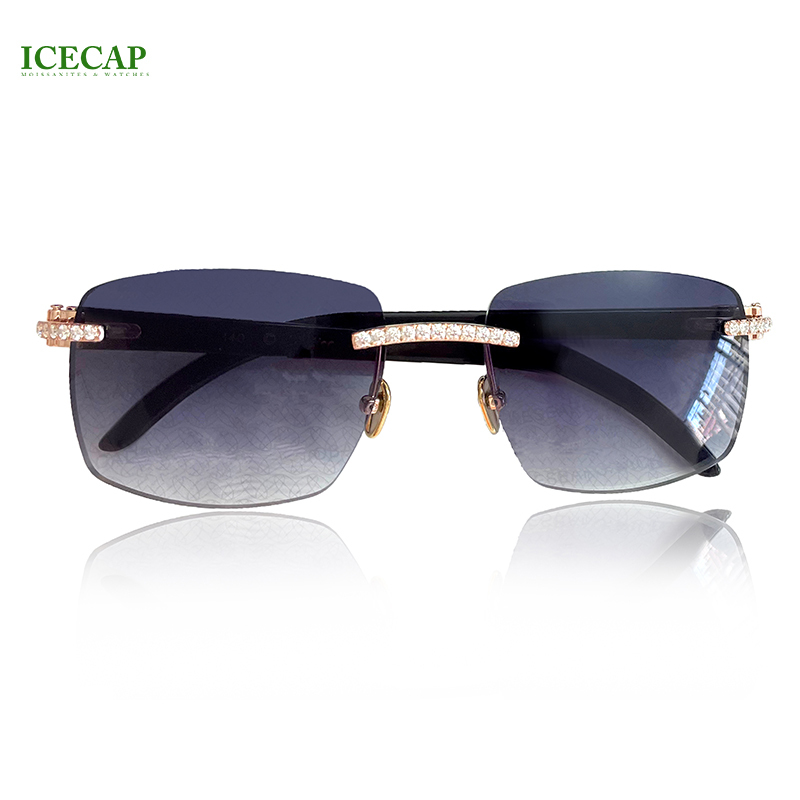 New Design Metal Latest Fashion VVS Moissanite Dia Frame Classic Eyewear UV Protection Women Men Sunglasses