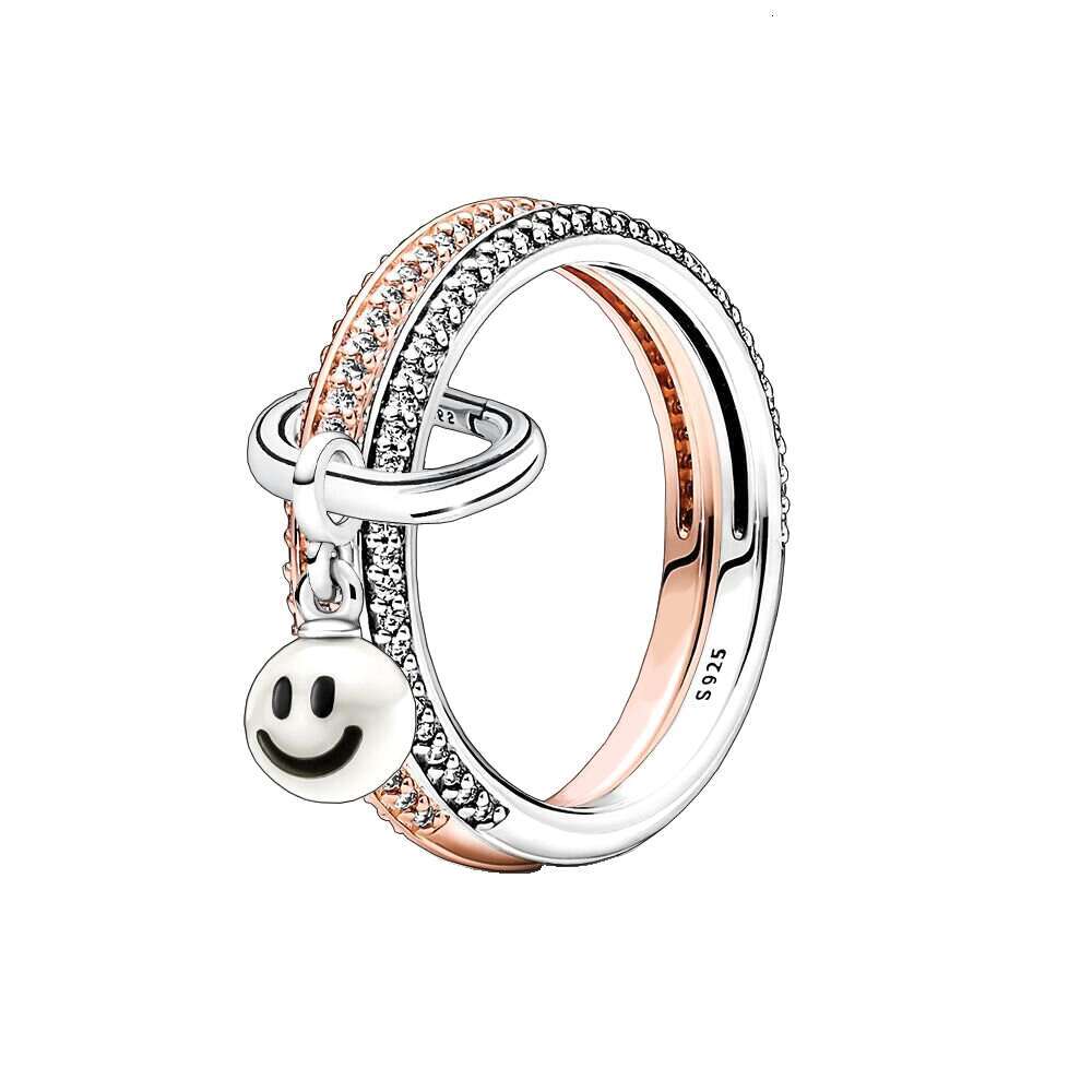 925 Sterling Silver Sparking Pan ME Pave Moon Power Pearl Clear Zircon CZ Tiara Rings For Women Anniversar Wedding Jewelry