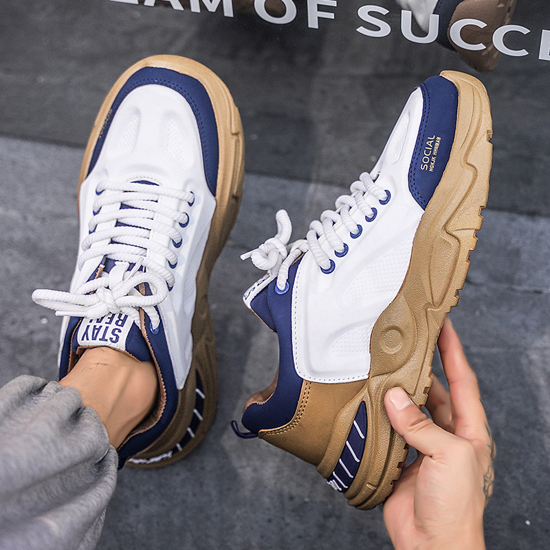 Spring Autumn New Men's Low Cut Thick Soled Versatile Casual Sports Shoes