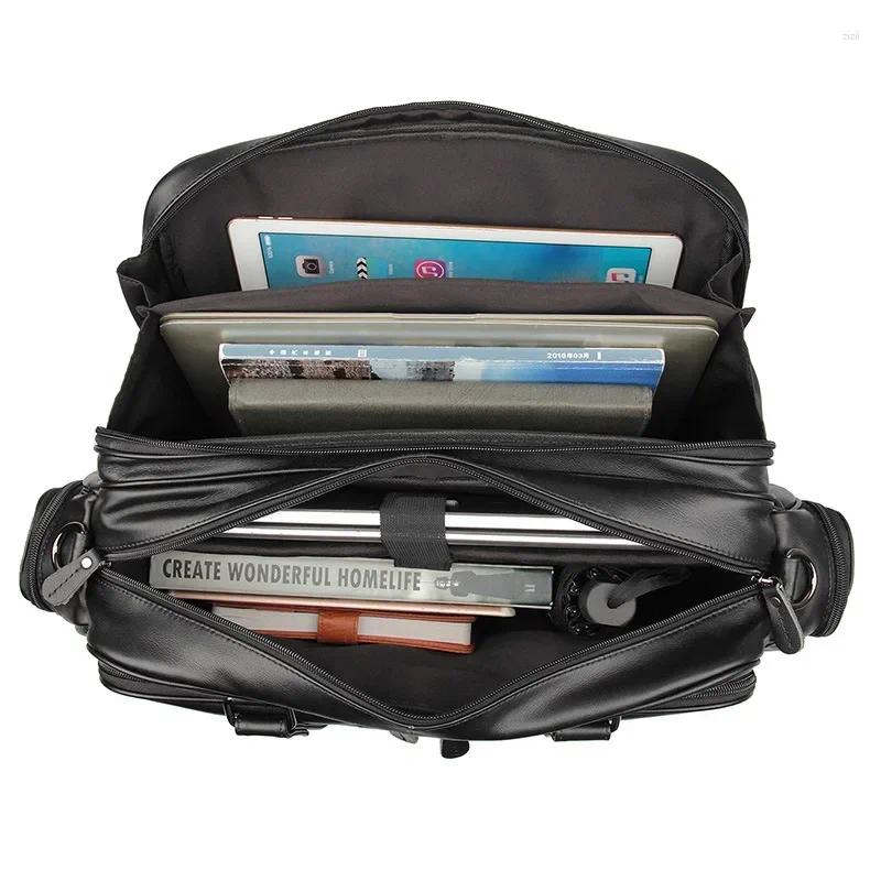 Duffel Bags Nesitu Big Large Capacity Chocolate Black Genuine Leather Men Travel Messenger 15.6'' Laptop Briefcase Portfolio M7150