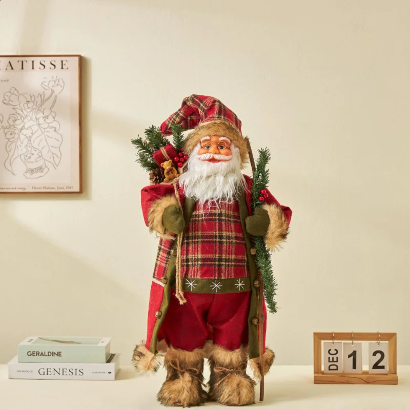 60cm Big Santa Claus Dolls Xmas Pendants Merry Christmas Tree Decor for Home Kids Naviidad Presents Noel Gifts Natal 241021