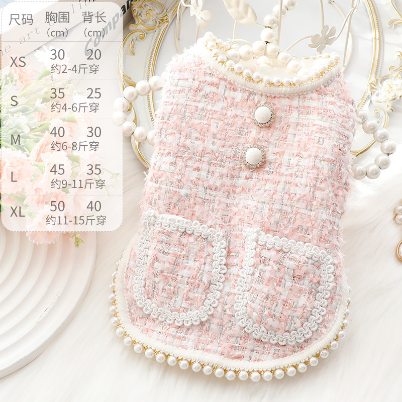 Chic Style Small Dog Winter Vest Coat Princess Luxury Designer Pet Autumn Winter Clothes for Wholesale