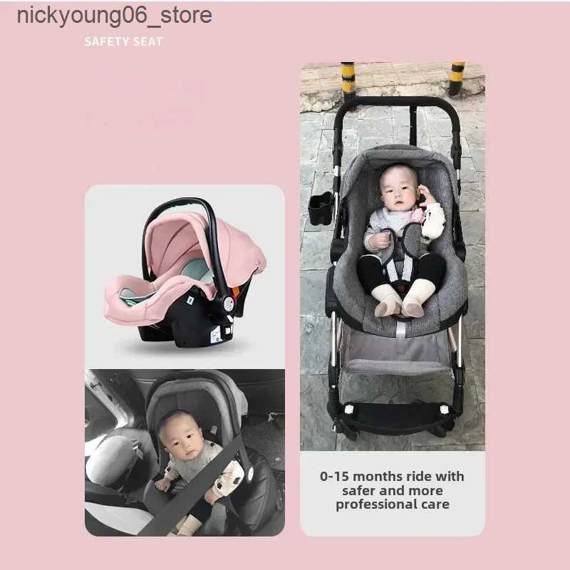 Strollers# 3in1 baby stroller High Landscape baby pram portable baby pushchair multifunctional Newborn Carriage double faced 739 model L240910