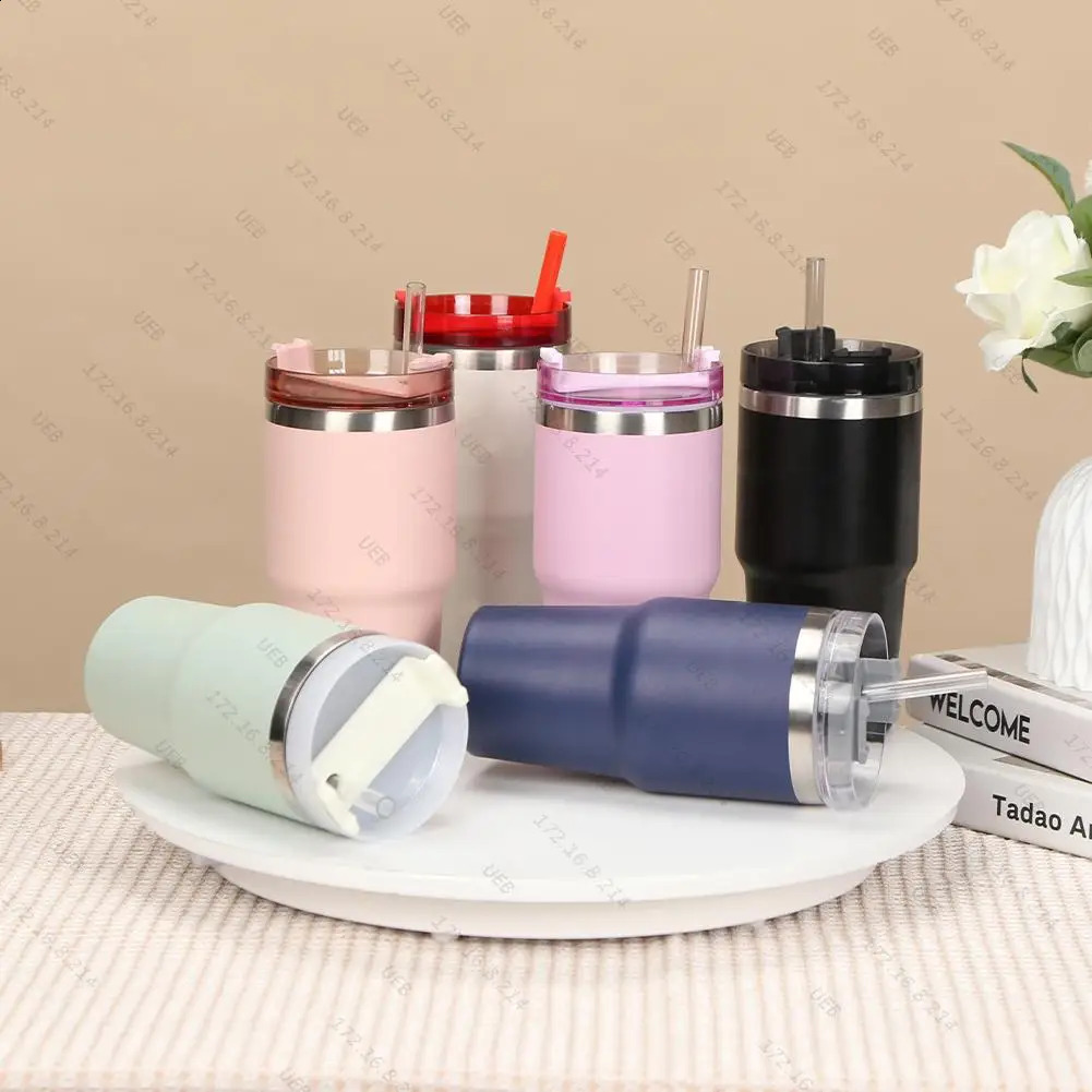 20/40oz stainless steel water bottle with straw water coffee cup car coffee cup travel vacuum 241021
