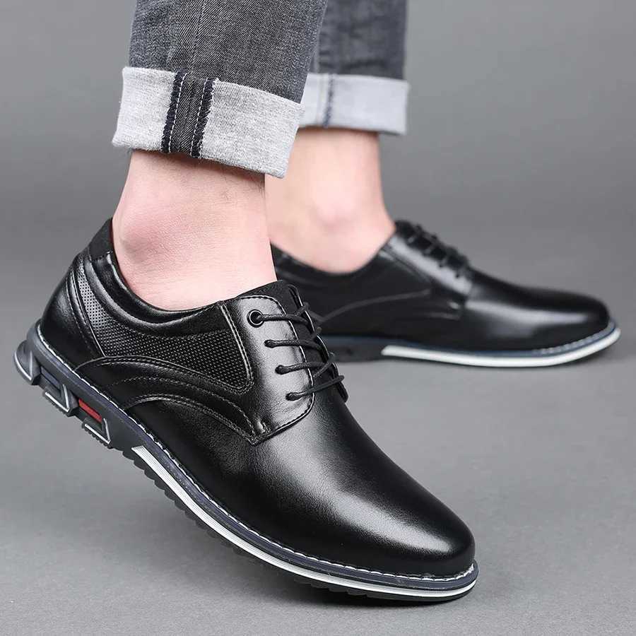 Retro Men Shoes Business Brand Leather Shoes Fashion Casual Shoes for Men Black Brown Breathable Loafers Comfort Menshoe 2023XJ241021