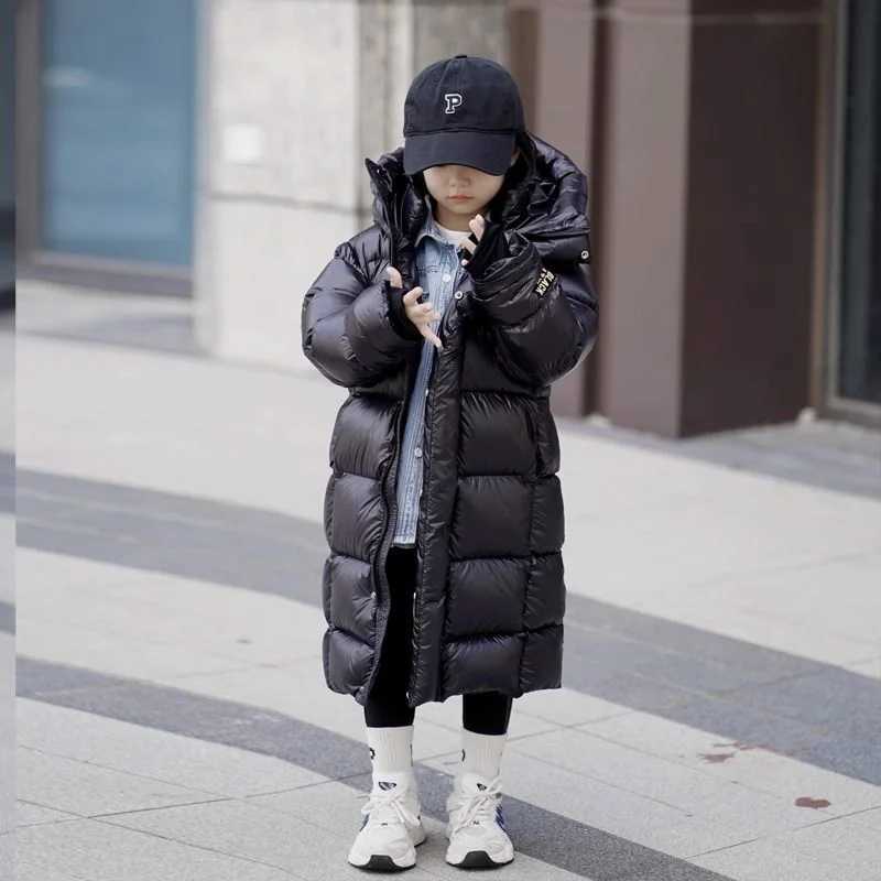 Girls Down Coat Jacket CottonWindbreak Outwear 2023 Black Warm Thicken Velvet Winter Skiwear Plus Size Childrens ClothingXJ241021