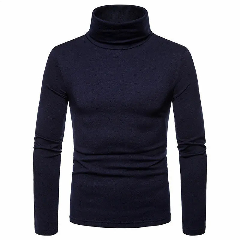 Men Thermal Turtle Neck Long Sleeve Skivvy Turtleneck Sweaters Stretch T Shirt Tops Pullover Spring Autumn Tee 241021