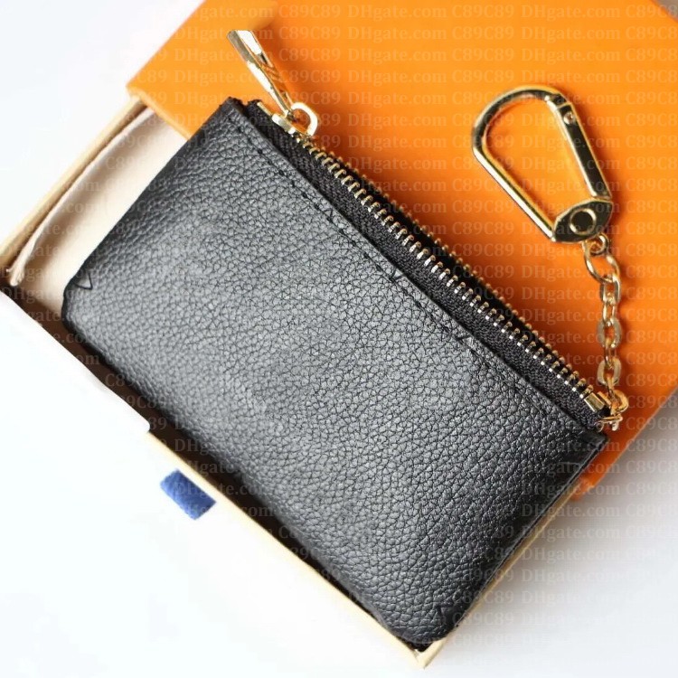 Designer Wallet Mini Bags 6 Colors Keychain Ring KEY POUCH coin purse Damier leather Credit Card Holder women men small zipper purses Wallet with box dust bag M62650