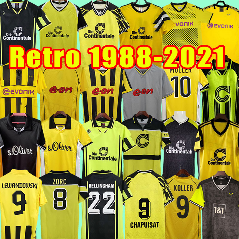 Retro dortmund Soccer JerseyS Lewandowski REUS METZELDER DEDE MOLLER AMOROSO ROSICKY BOBIC Classic Football shirt 00 01 02 11 12 13 88 89 90 94 95 96 97 98 99