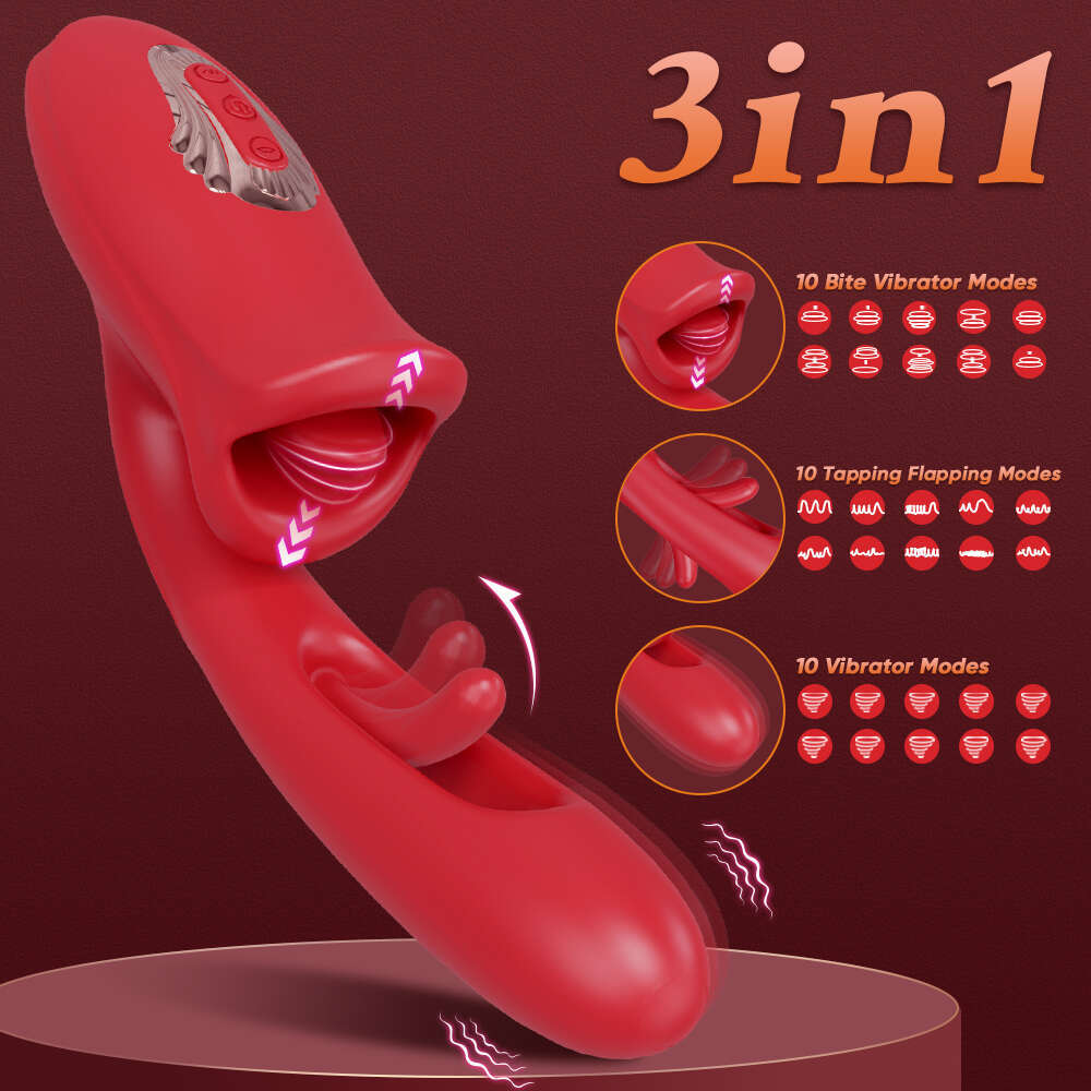 Patting Dildo Vibrator for Women Tongue Licking Clit Clitoris Stimulator G-Spot Massager Female Rabbit Sucker Adult Sex Toys