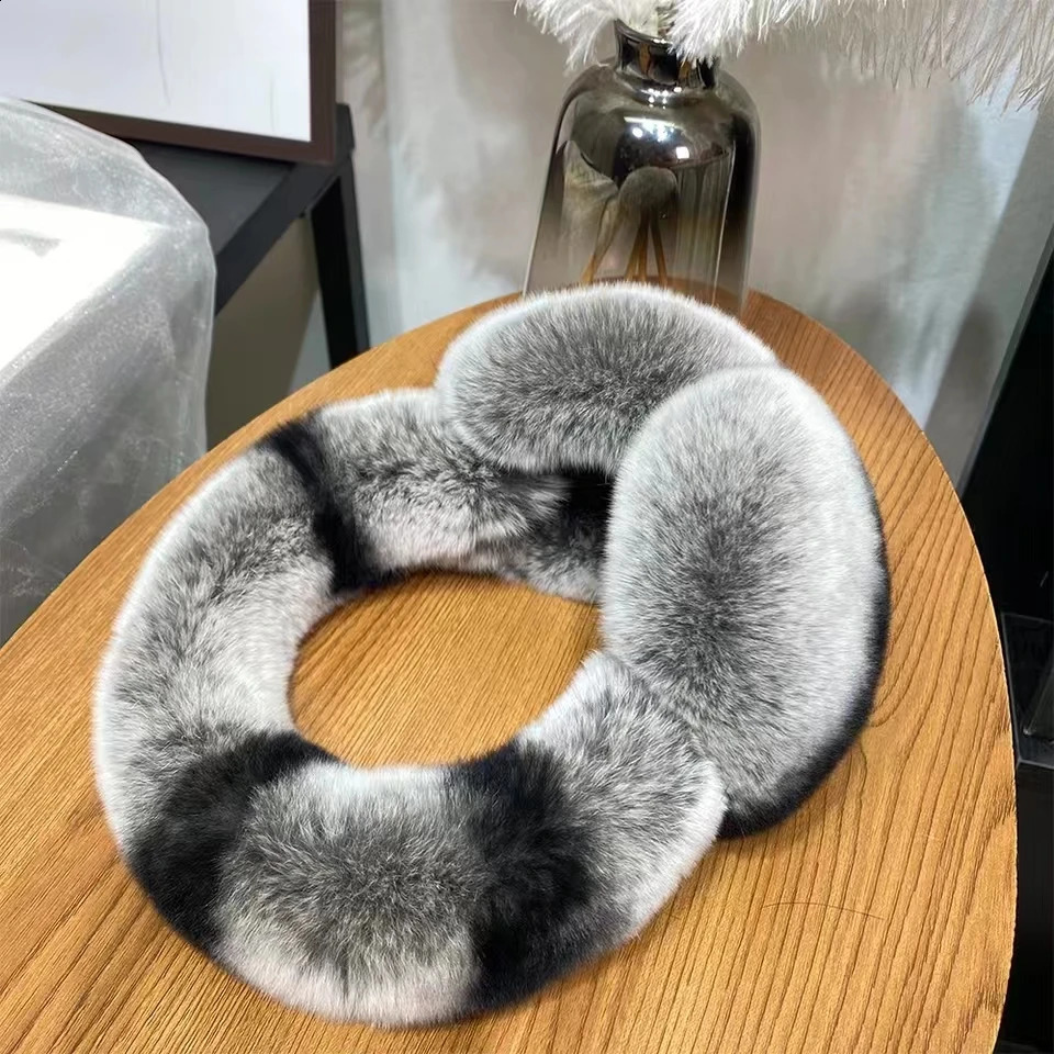 MPPM Natural 100% Rex Rabbit Fur Earmuffs Winter Accessories for Women Winter Ear Muffs Fluffy Earmuffs Ear Cover for Winter 241024
