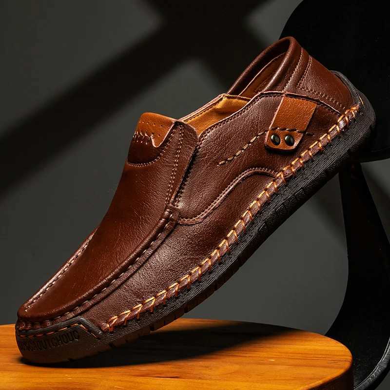 Mens Leather Shoes Casual Comfort Slip- Loafer Soft Penny Loafers for Men Lightweight Driving Boat ShoesXJ250118