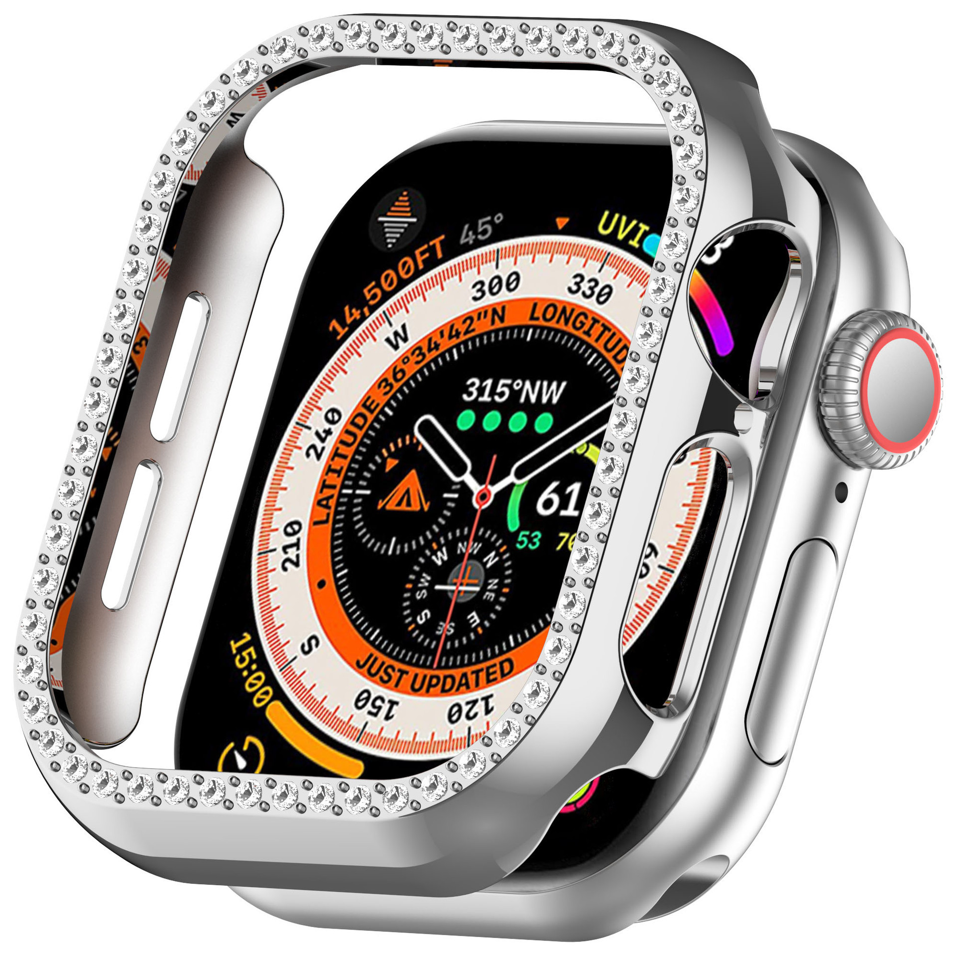Luxury Bling Crystal Diamond Full Cover Protective Cases Jelly Candy Color Hard PC Bumper For Apple Watch iWatch S10 8 7 6 5 Ultra 38 40 41 42 44 45mm
