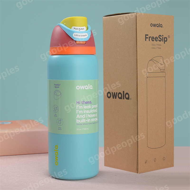 OWALA Large Capacity Stainless Steel Insulated Cup Outdoor Sports Water Bottle Bounce Portable Handheld Water Cup