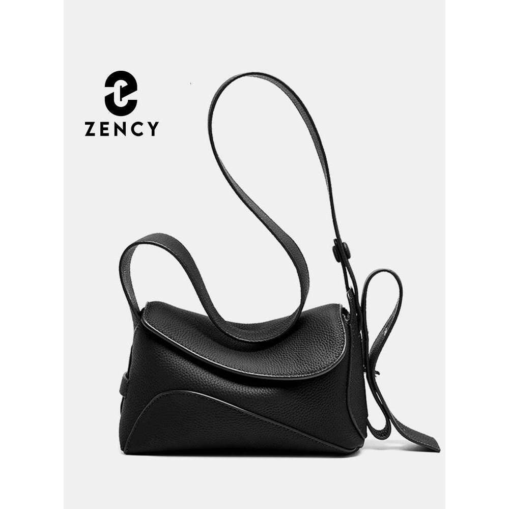 Zency 100% Real Leather For Female Small Crossbody Fashion Designer Shoulder New White Black Brown Women Underarm Pillow Bag