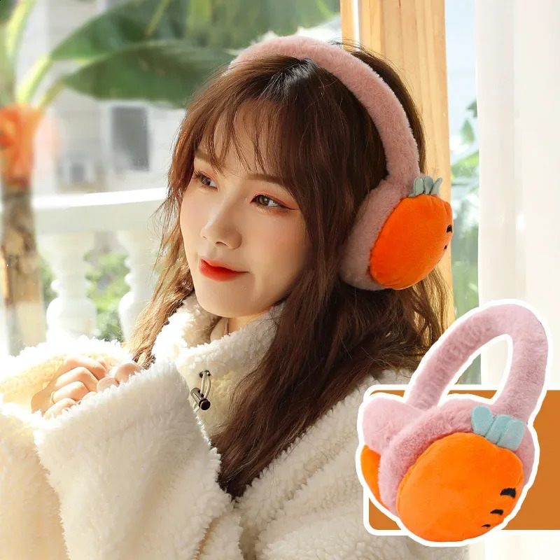 Playful Girls Ear Muffs Lovely Catoon Fruits Adjustable Ear Cover Keep Warm Defend Cold Plush Earmuffs Winter Accessories Women 241024