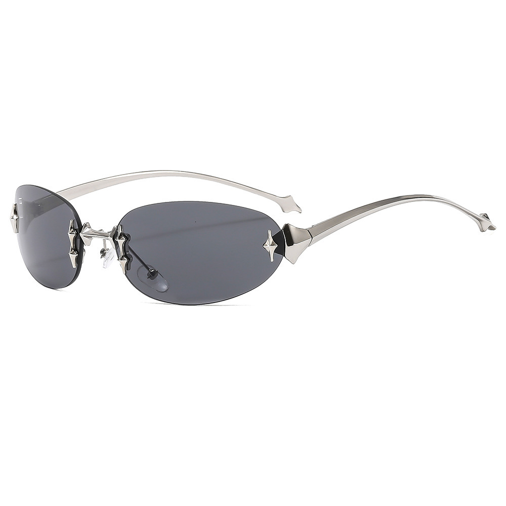Millennium Hot Girl Wind Star Frameless Elliptical Trendy Sunglasses