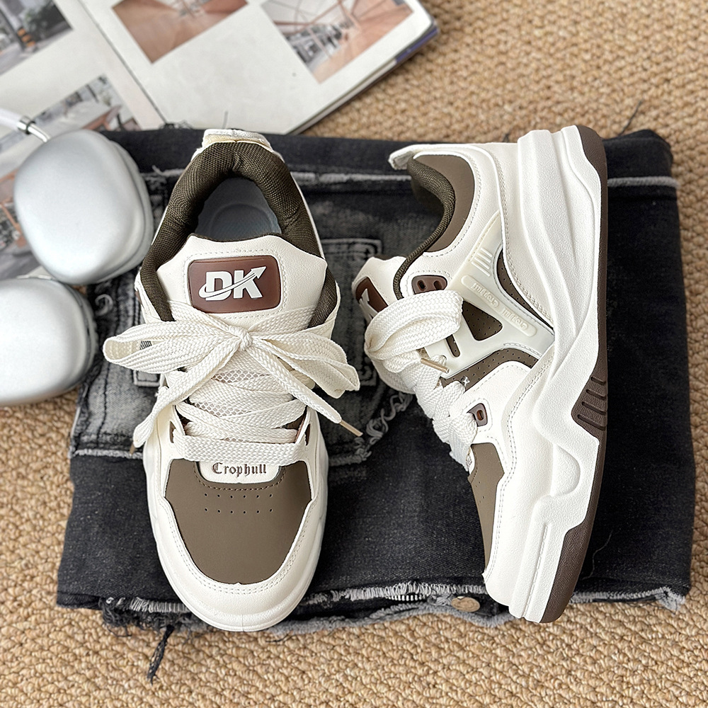 Men's New Niche Design Thick Soled Lace Up Casual Board Shoes
