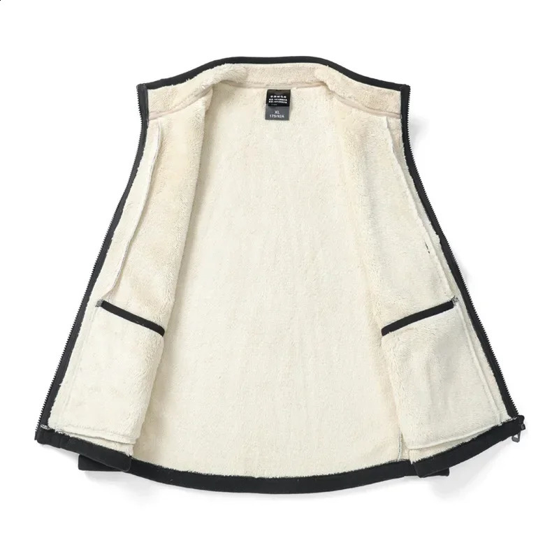 Autumn and Winter Lambswool Vests Men Warm Padded Standup Collar Large Size Casual Versatile Trend Jacket Shoulders 241021