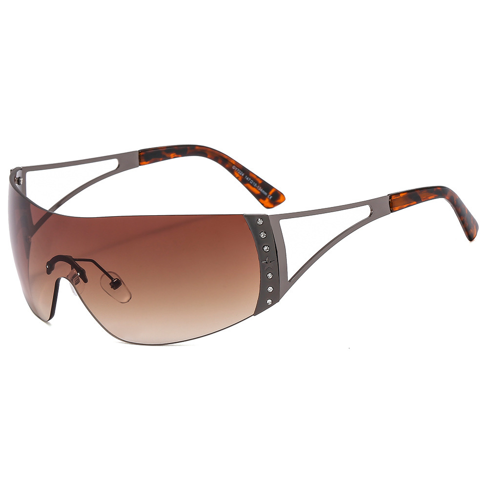 one-piece diamond inlaid millennium vintage spicy girl sunglasses, futuristic glasses