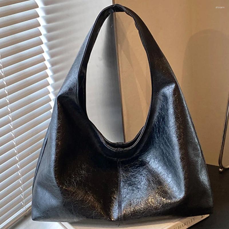 2025 NEW Totes Women PU Fashion Shoulder Bag Large Capacity Vintage Tote Solid Color Simple Commuting Hasp Closure Outdoor Travel zhanyishengli
