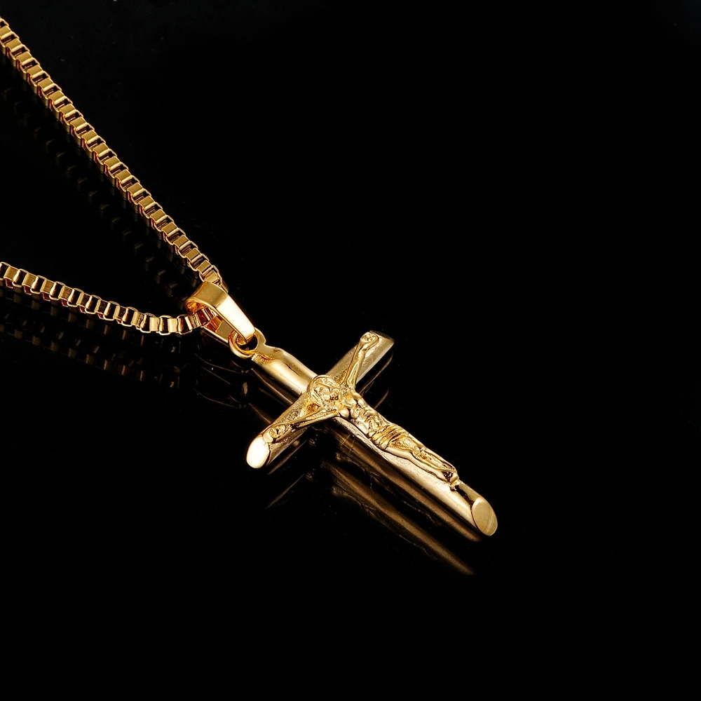 SDA Hiphop Cross Necklace For Man Pray Jesus Pendant Stainless Steel Jewelry Factory Wholesale 241009