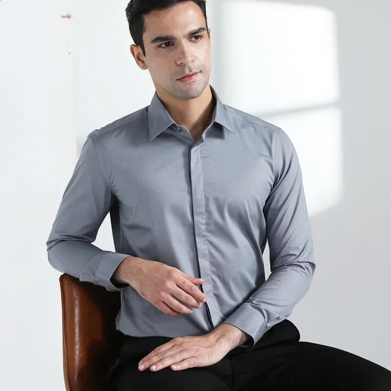 Mens long sleeved slim fit striped business suit Windsor collar French cufflinks mens shirt 241007