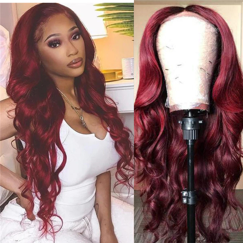Wigs human hair Wig for women with middle-parted long curly hair Synthetic Wigs black big wave chemical fiber full headpiece