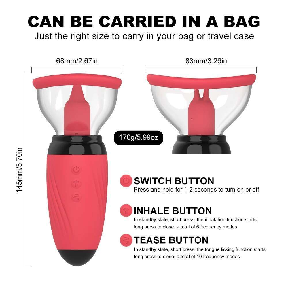 Clitoral Sucking Tongue Vibrator Nipple Vagina Orgasm Stimulator Powerful Blowjob Licking Massager Stimulation Sex Toy for Women