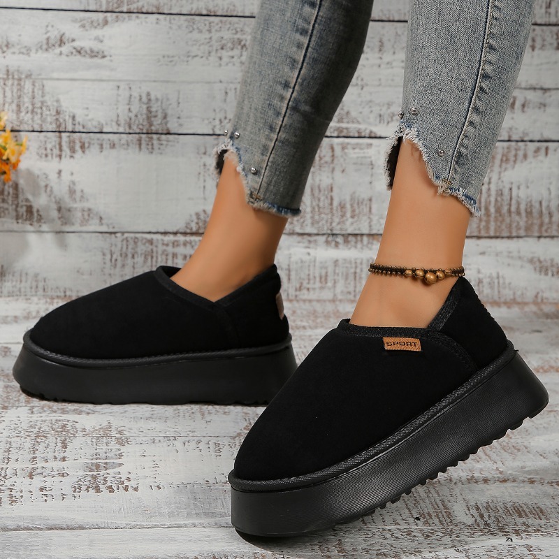 New designer winter thick soled retro snowshoes with warm and plush interior, fashionable women's outdoor casual flat shoes