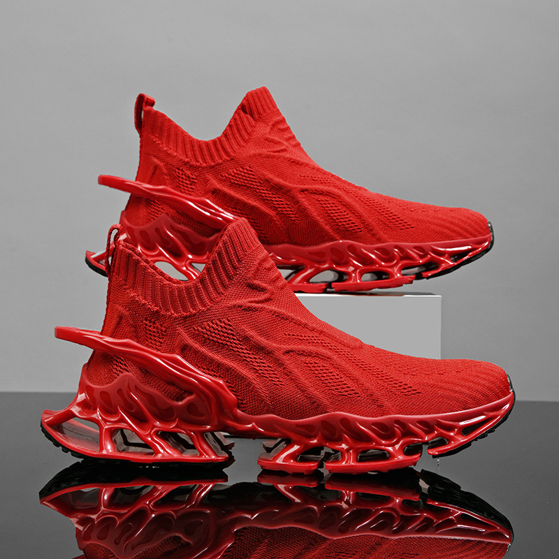 Men Fashion Sports Shoes New Trendy Designer Sneakers Flying Weaving Breathable Blade Shoes Plus Size Triple Black White Red Free shipping