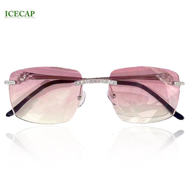 New Design Metal Latest Fashion VVS Moissanite Dia Frame Classic Eyewear UV Protection Women Men Sunglasses