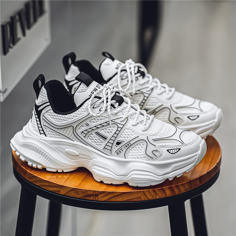 New Autumn Breathable Versatile Sports Anti Slip Lightweight Trendy Thick Soled Casual Shoes