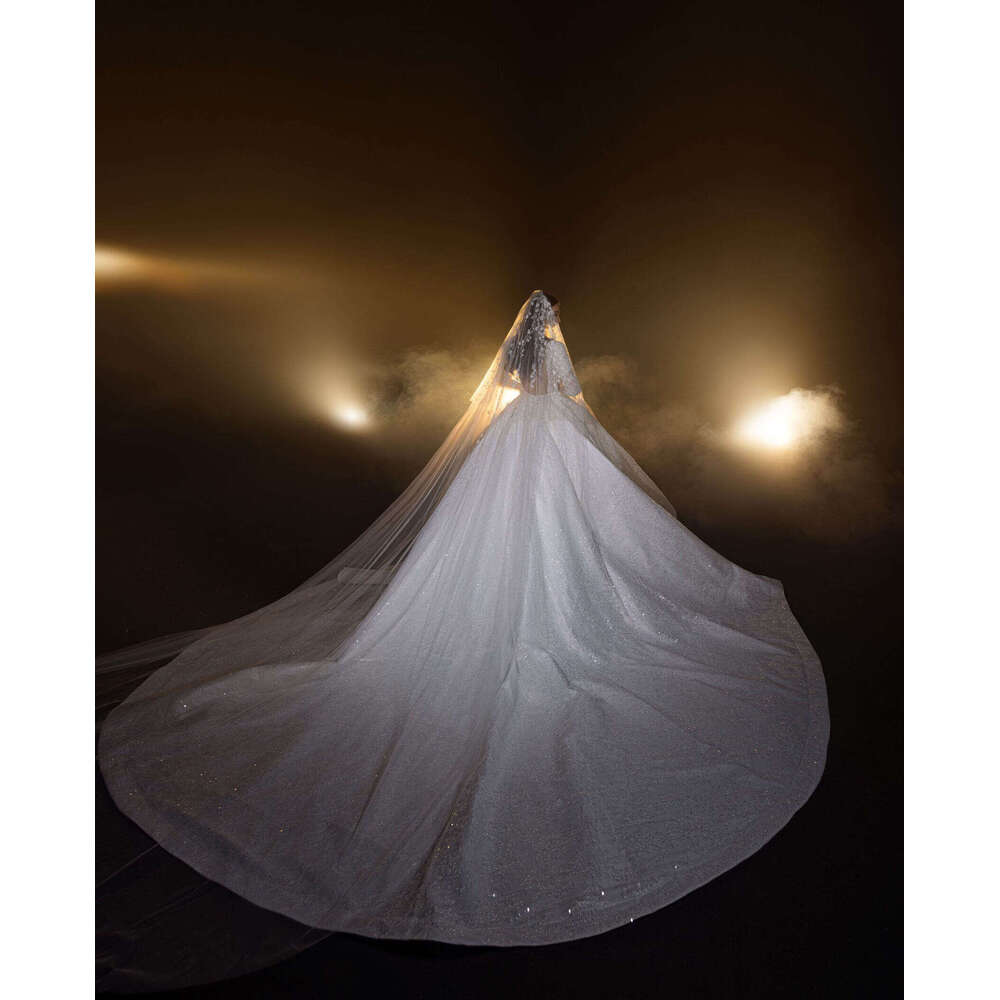 Wedding Dress Ball Gown High Neck Appliques Sequined Long Sleeve Or-Length Princess Bride Vestido De Noiva Custom Made 0228Lz