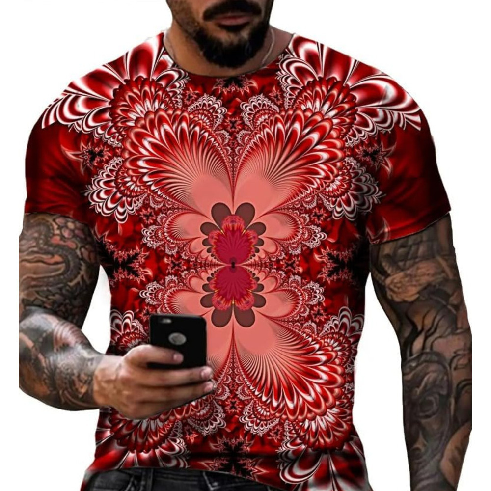 Mens T shirt Streetwear Three-Dimensional Graphic T-Shirt Men's Casual Tops 3D Men's T-Shirt Summer O-Neck Shirt tee Casual tops summer clot
