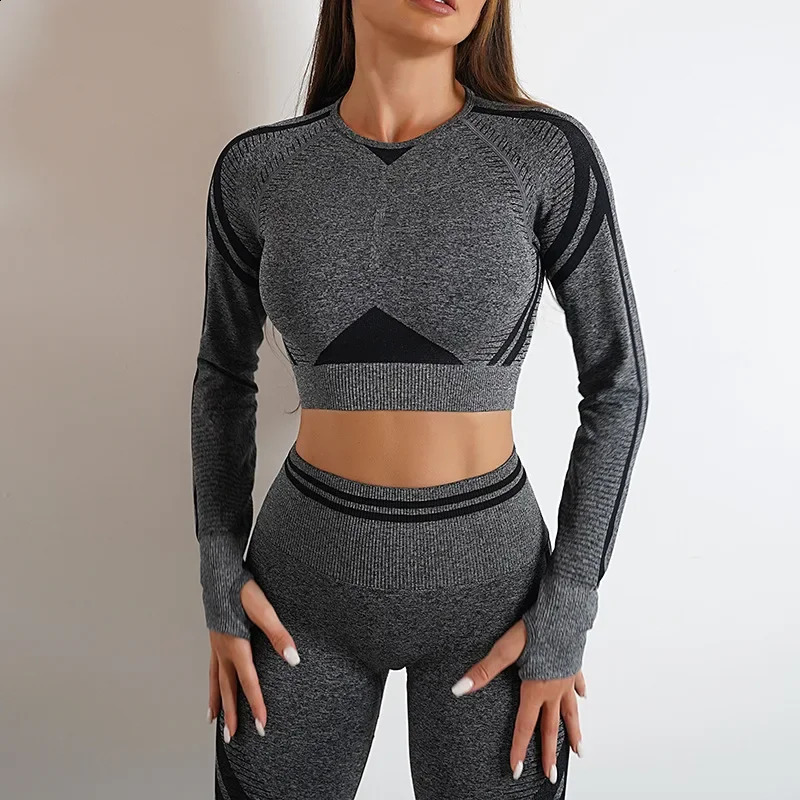 Yoga Long Sleeve Leggings Pants Seamless Gym Sports Active Wear Women Push Up Sportswear Fitness Workout Clothes Separately Sold 250219