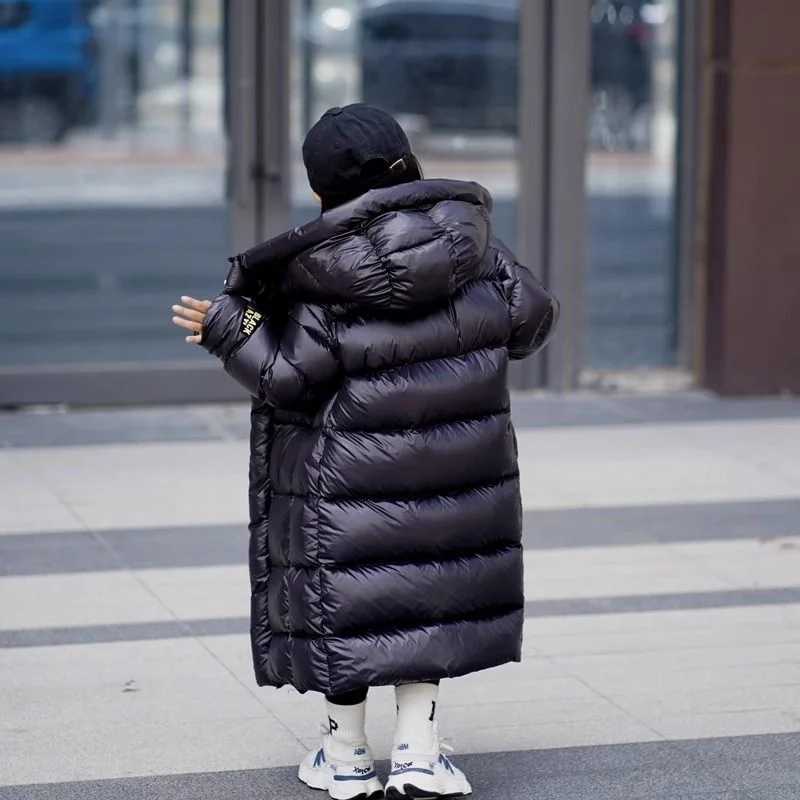 Girls Down Coat Jacket CottonWindbreak Outwear 2023 Black Warm Thicken Velvet Winter Skiwear Plus Size Childrens ClothingXJ241021