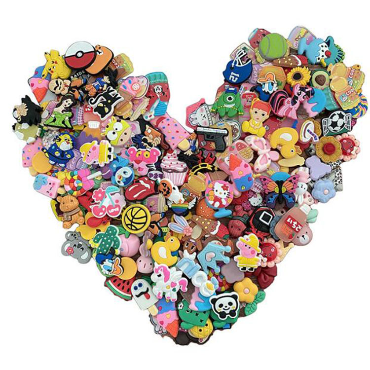 factory price random accessories mixture shoe charms decoration buckle fit for bag bracelet wristband boy girl unisex flowers gift