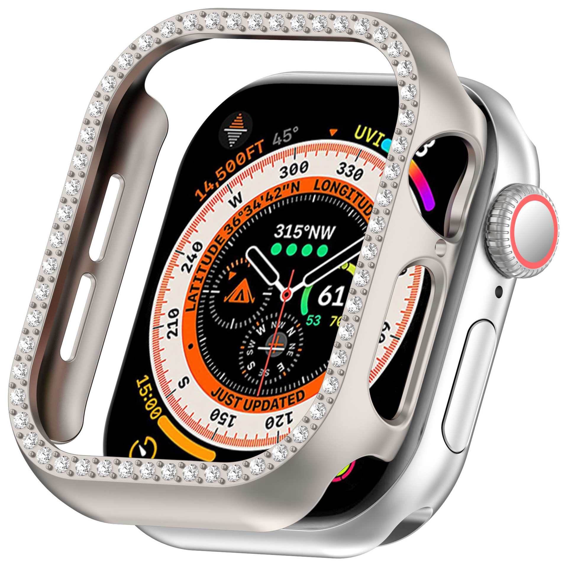 Luxury Bling Crystal Diamond Full Cover Protective Cases Jelly Candy Color Hard PC Bumper For Apple Watch iWatch S10 8 7 6 5 Ultra 38 40 41 42 44 45mm