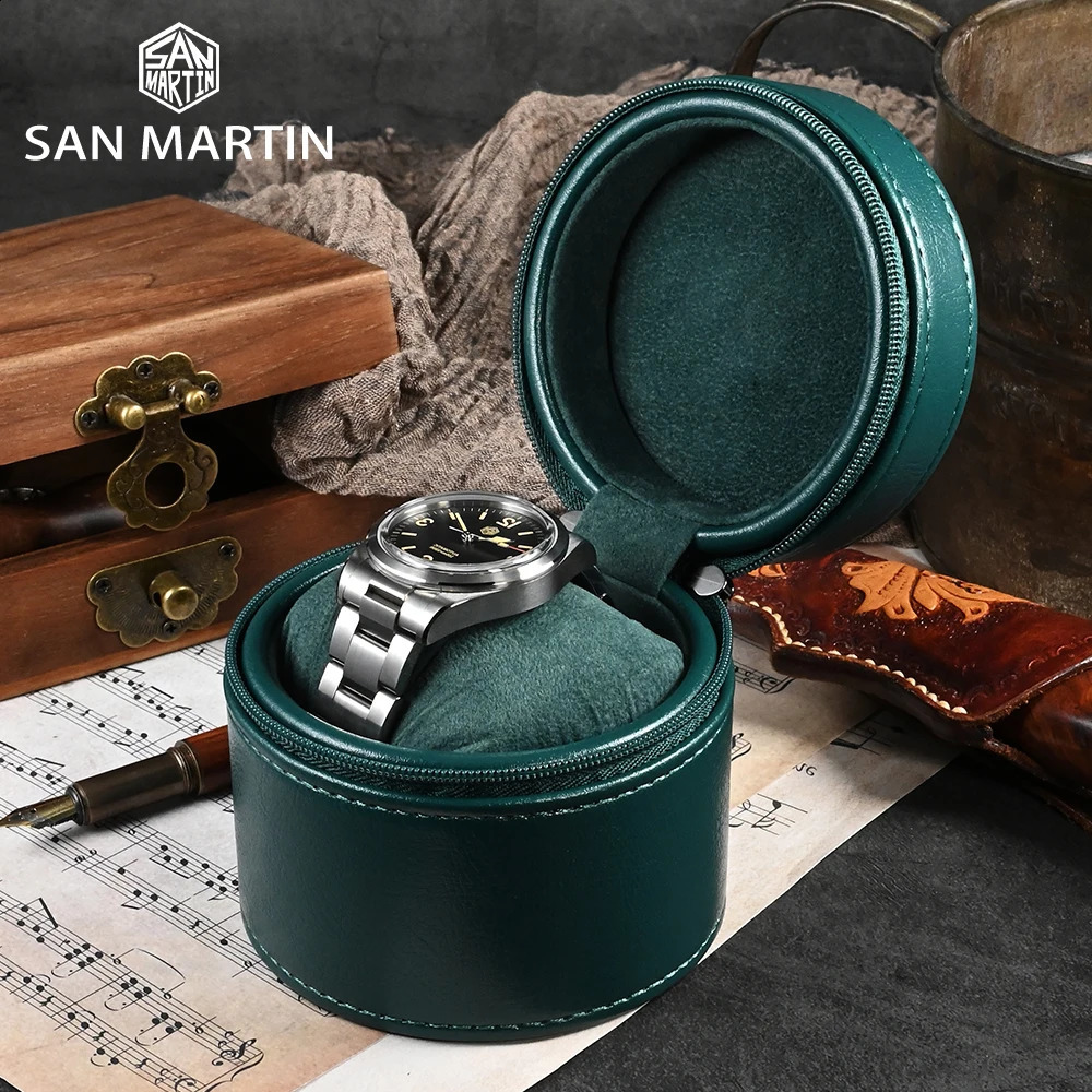 San Martin Leather High-end Portable Watch Box Small Travel Storage Box Gift Box Display Package Boxes 241024