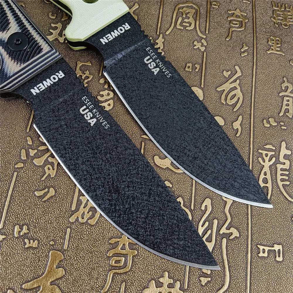 ESEE-4 Straight Fixed Knife S35VN Black Plain Edge Machined Two-color G10 Handles with Kydex Sheath Tactical Hunting EDC ToolXJ250102