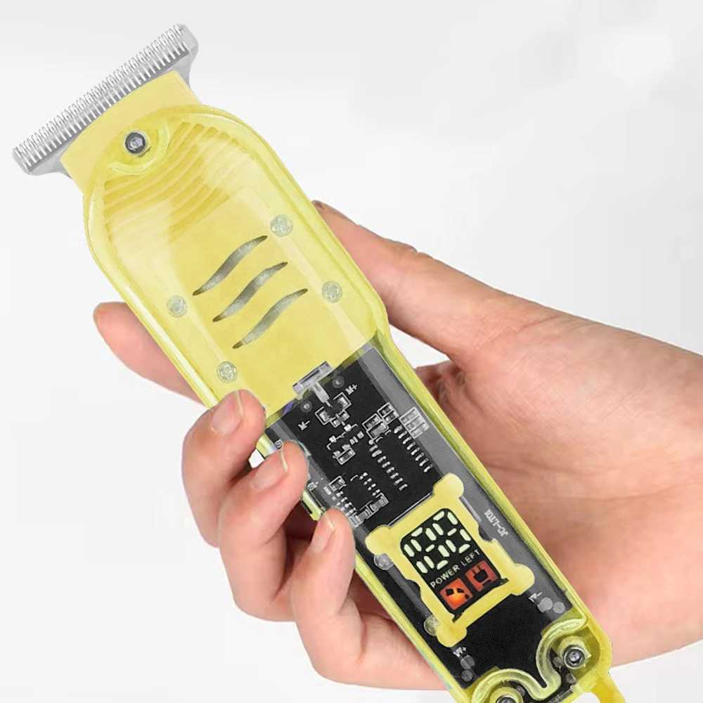 2023 New Transparent Hair Clipper Power Display Hair Clipper Mens Electric Shaver Trimmer for Men Stores in Brazil Dropshipping XJ250624