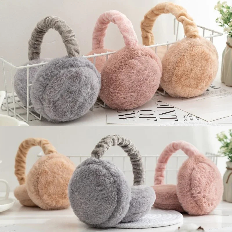 Sweety Plush Ear Cover Women Outdoor Winter Warmer Thermal Earmuffs Warm Headphones Earflap Fluffy Velvet Cool Muffs Protection 241024