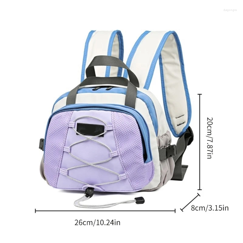 School Bags Fashionable Japanese Aesthetic Nylon Small Backpack For Teen Girls Boys Contrast Color Book Bag With Bungee Cord 4493