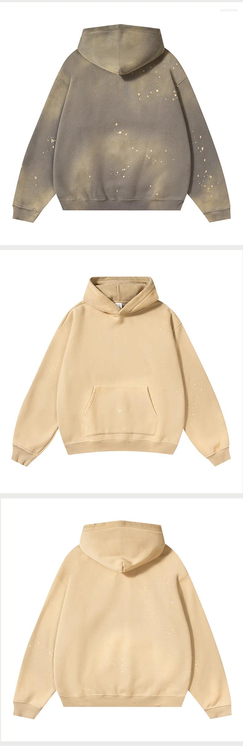 Men's Hoodies Vintage Acid Washed Hoodie Distresses Pullover Oversized Causal Street Fashion Sun Fade For Man Or Women