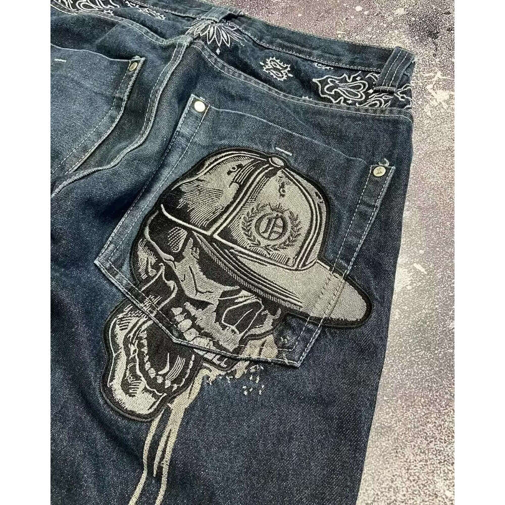American Y2k New Fashion Trend Straight Men Street Hip Hop Retro Loose Oversized Wide-Leg Pants Couple Casual Joker Jeans