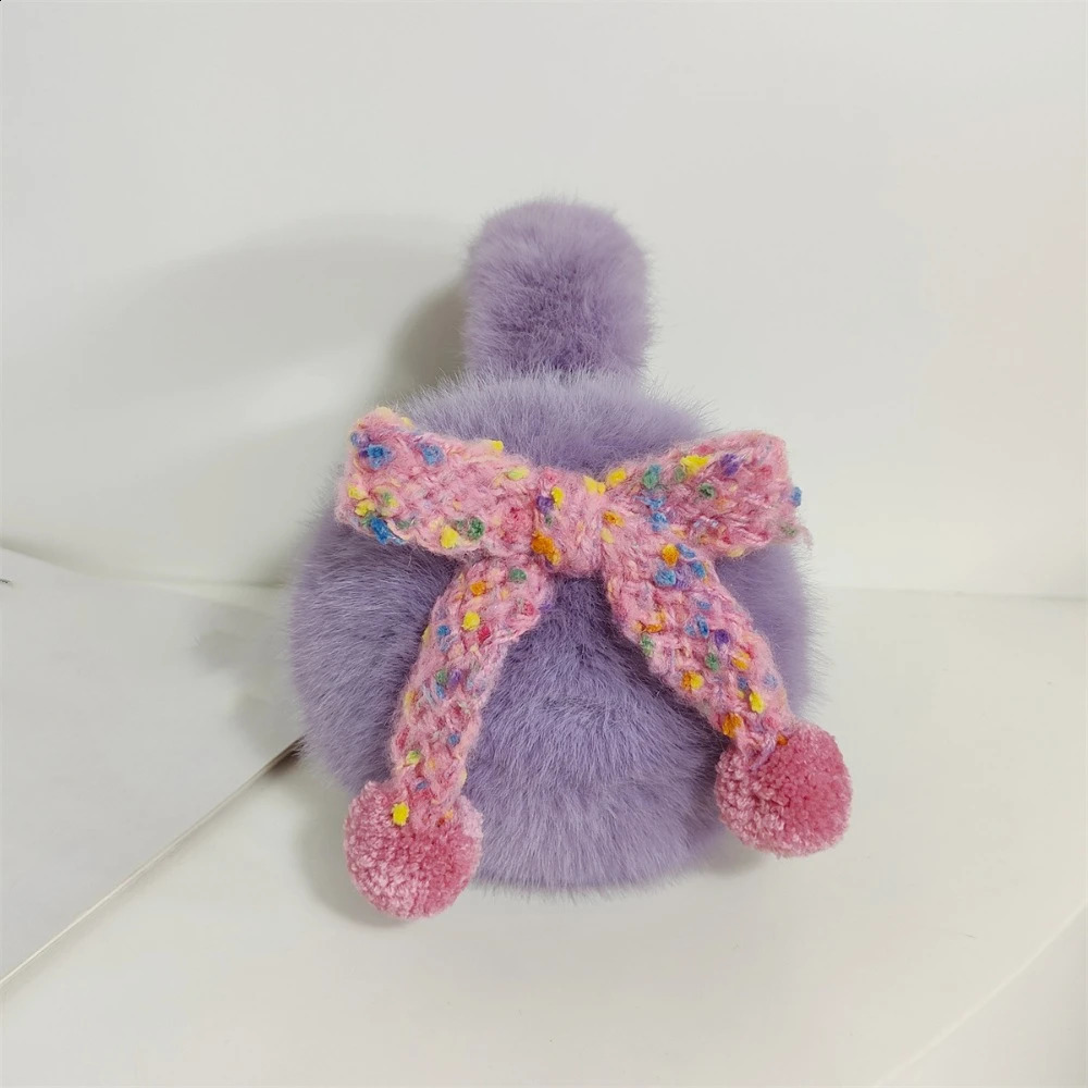 Fashion Vintage Faux Fur Plush Earmuffs Wave Point Keep Warm Cycling Ear Cover Soft Fluffy Winter Earflap Adults 241024