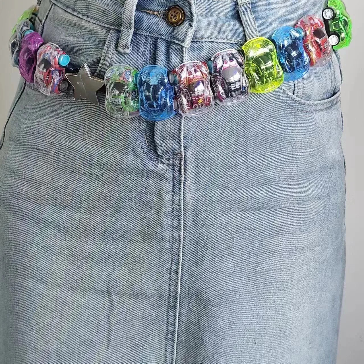 Creative Racing Model Belt Y2k Streetwear 18pcs Model Decorative Belt For Men Women Clothes Accessories 241024