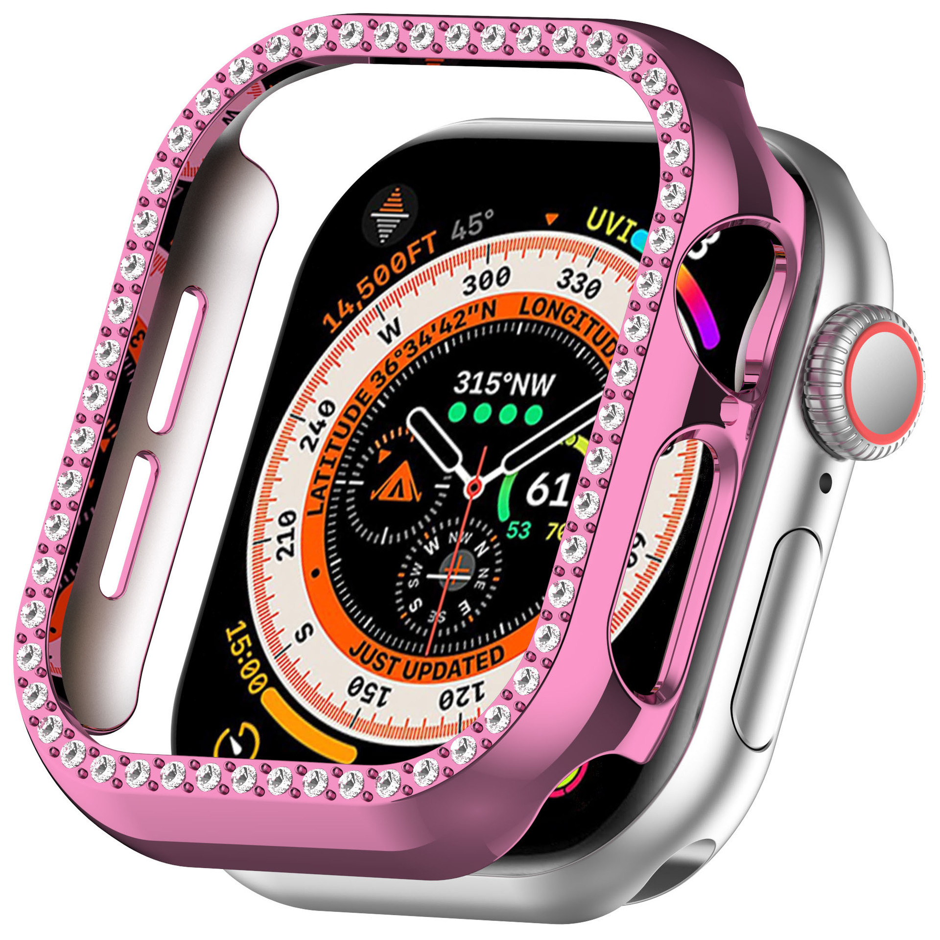 Luxury Bling Crystal Diamond Full Cover Protective Cases Jelly Candy Color Hard PC Bumper For Apple Watch iWatch S10 8 7 6 5 Ultra 38 40 41 42 44 45mm